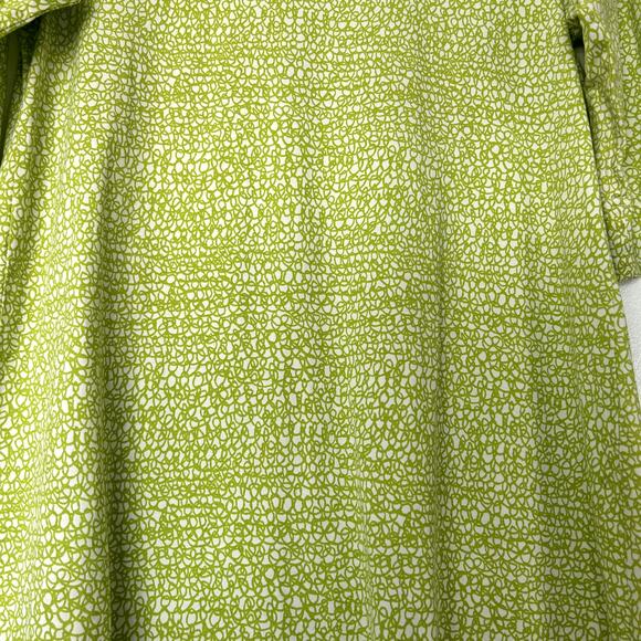EUC Marimekko 100% Cotton Dress Medium Lime Green White Abstract Print Tunic - Picture 6 of 16